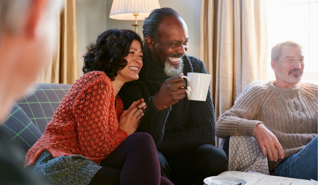 fall cosy mature couple
