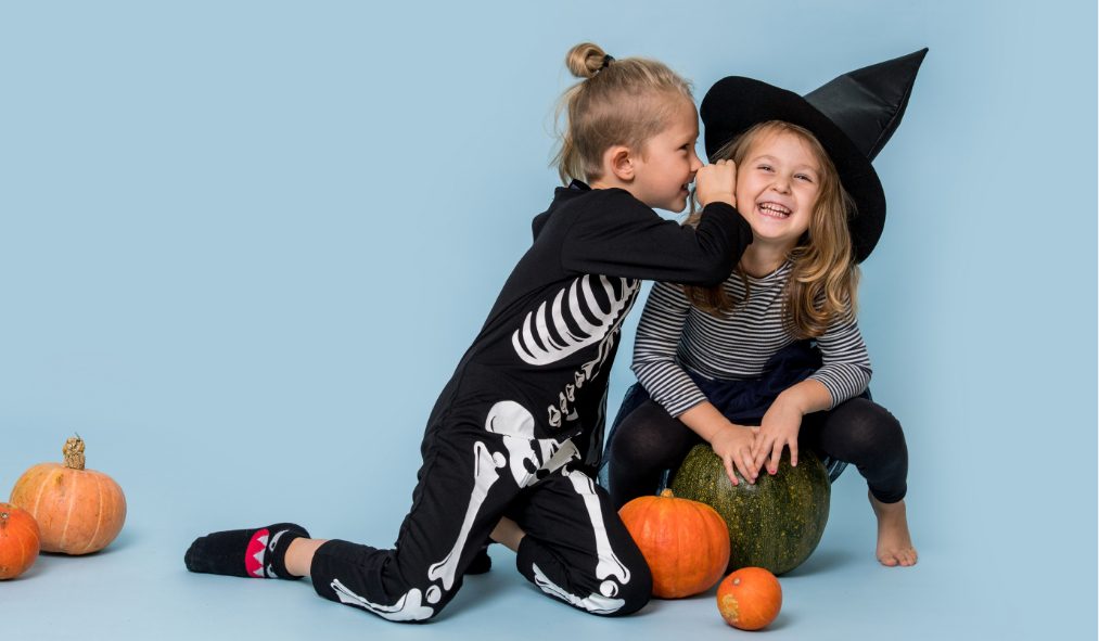 halloween kids whispering