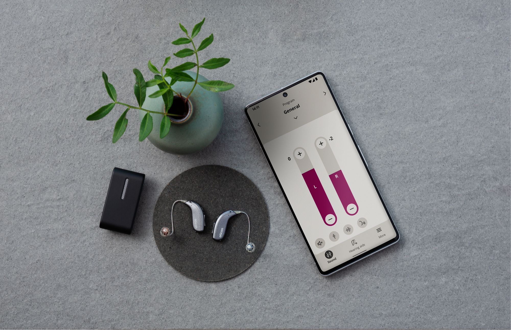 oticon real charger lifestyle with app banner 2000w