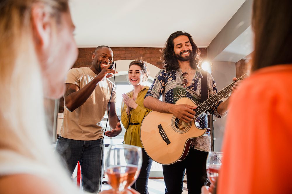 musicians putting on a small concert