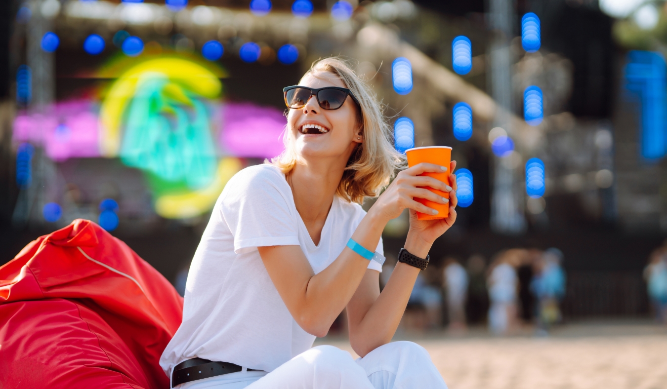 relaxing while listening to a music festival