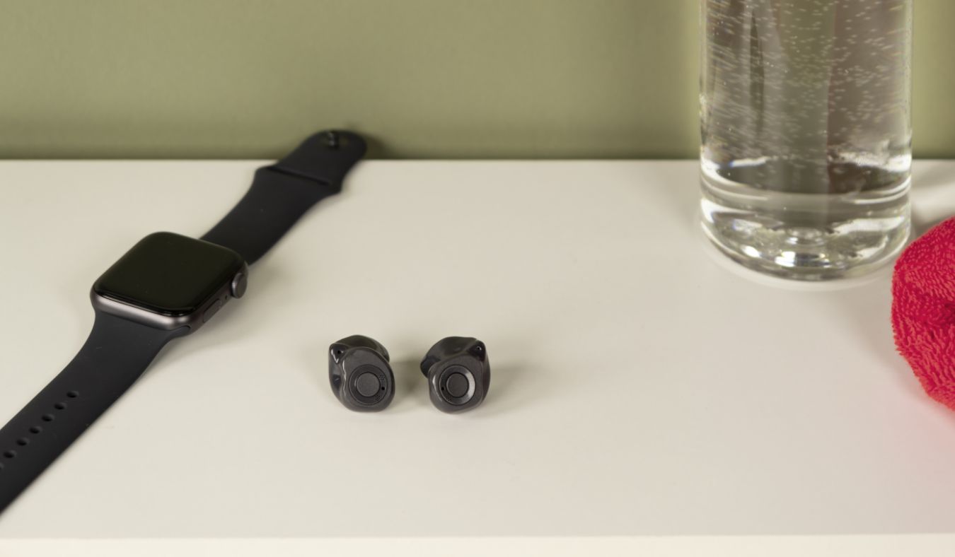 hearing aid resound customs on nightstand