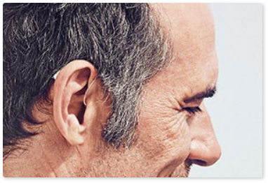man wearing hearing aids