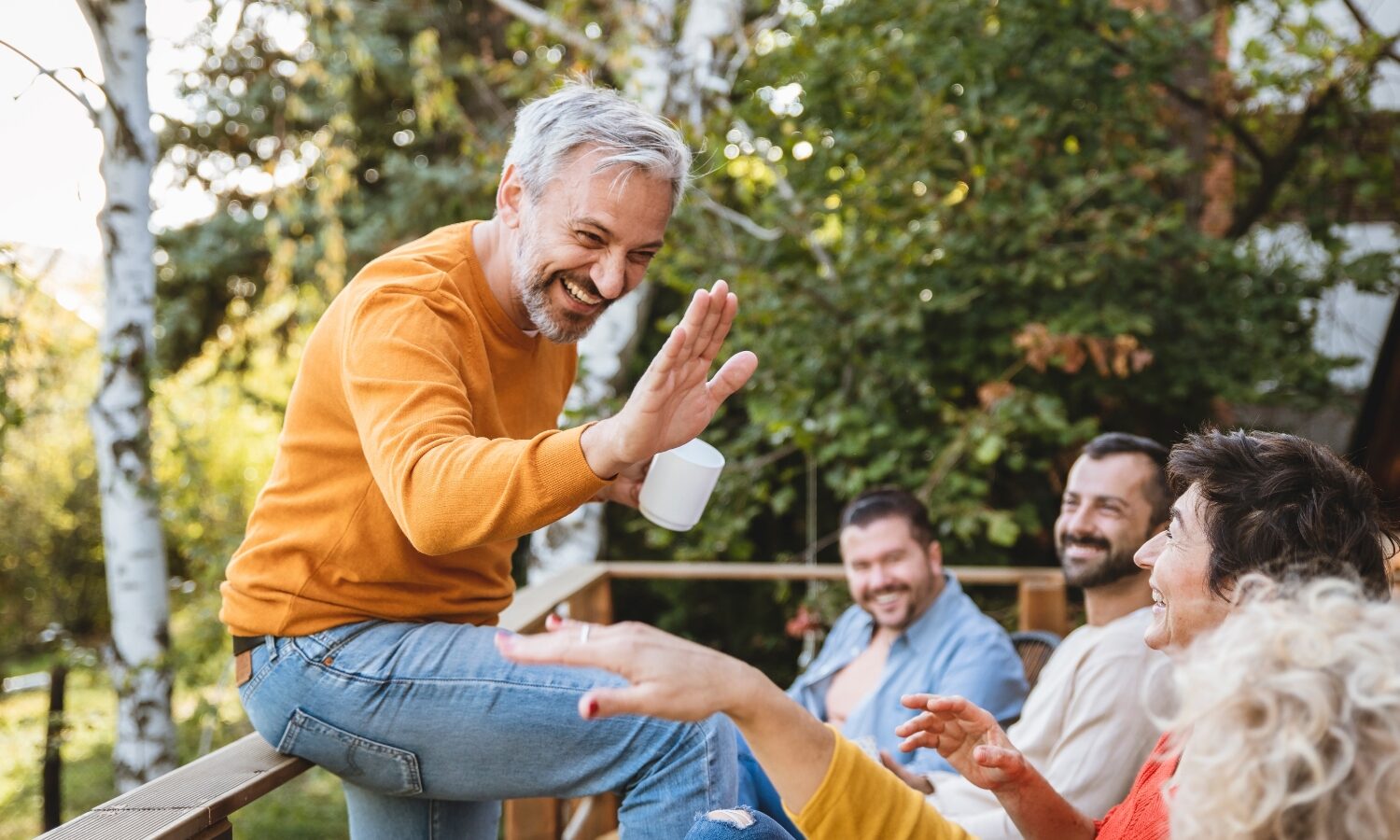 event image mature group laughing
