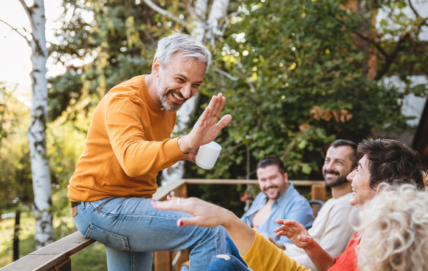 event image mature group laughing
