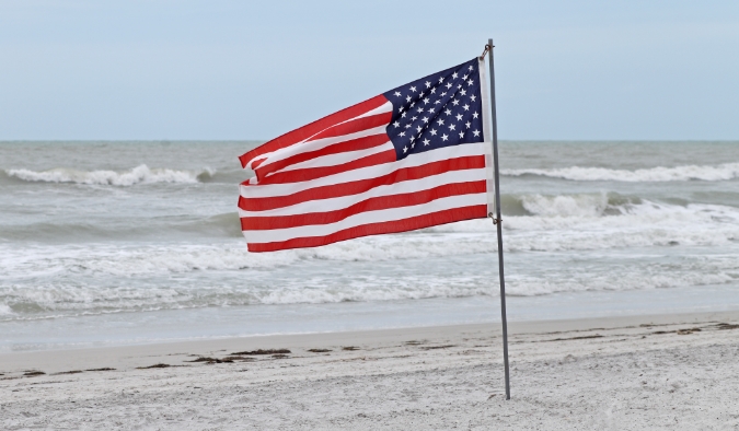 event image flag on beach