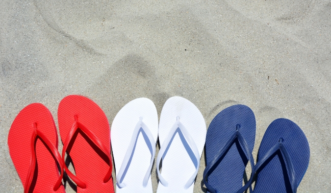 event image red white blue flip flops