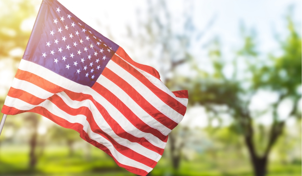 american flag flying