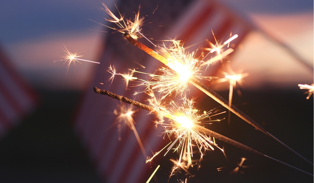 july fourth sparklers american flag