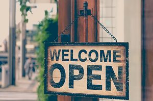 welcome open sign