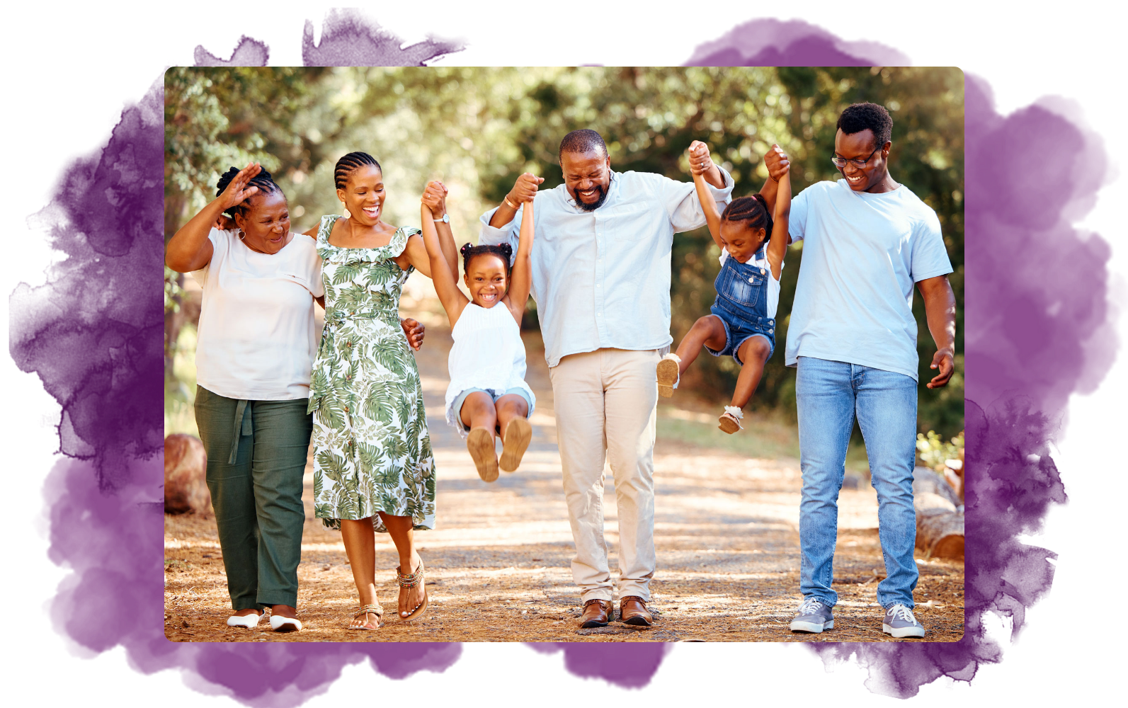 family walk multigenerational