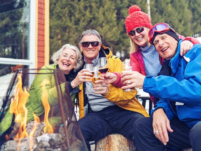 Senior Friends during a ski day