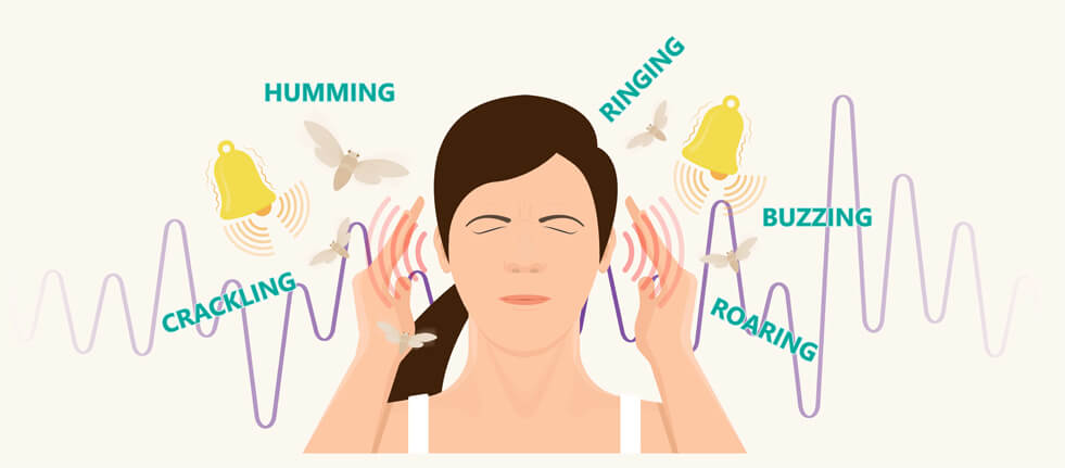 woman struggling to hear through tinnitus