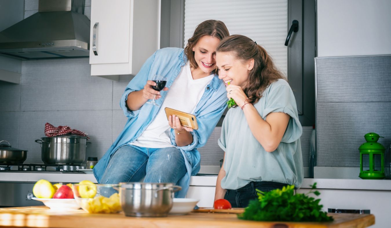 two women in kitchen
