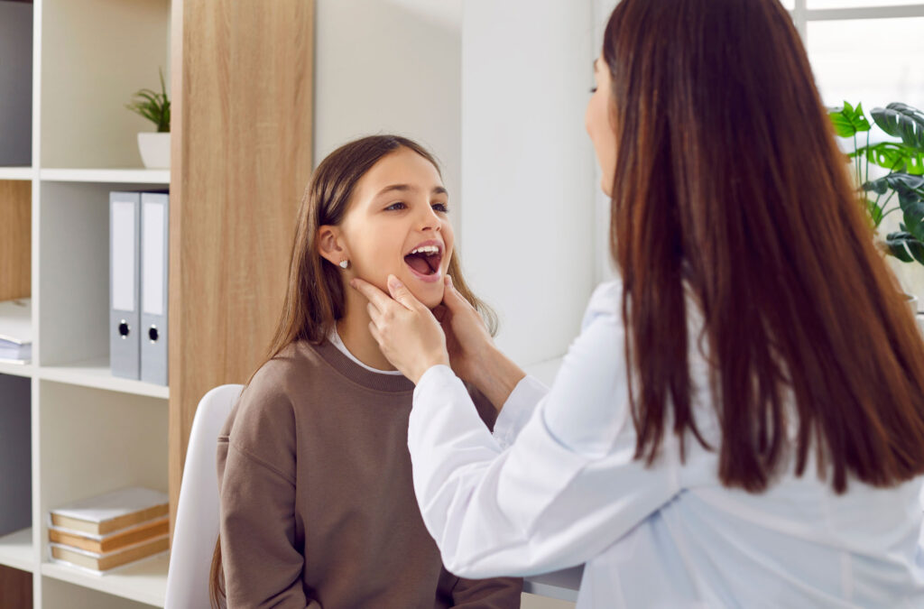 ENT patient throat evaluation