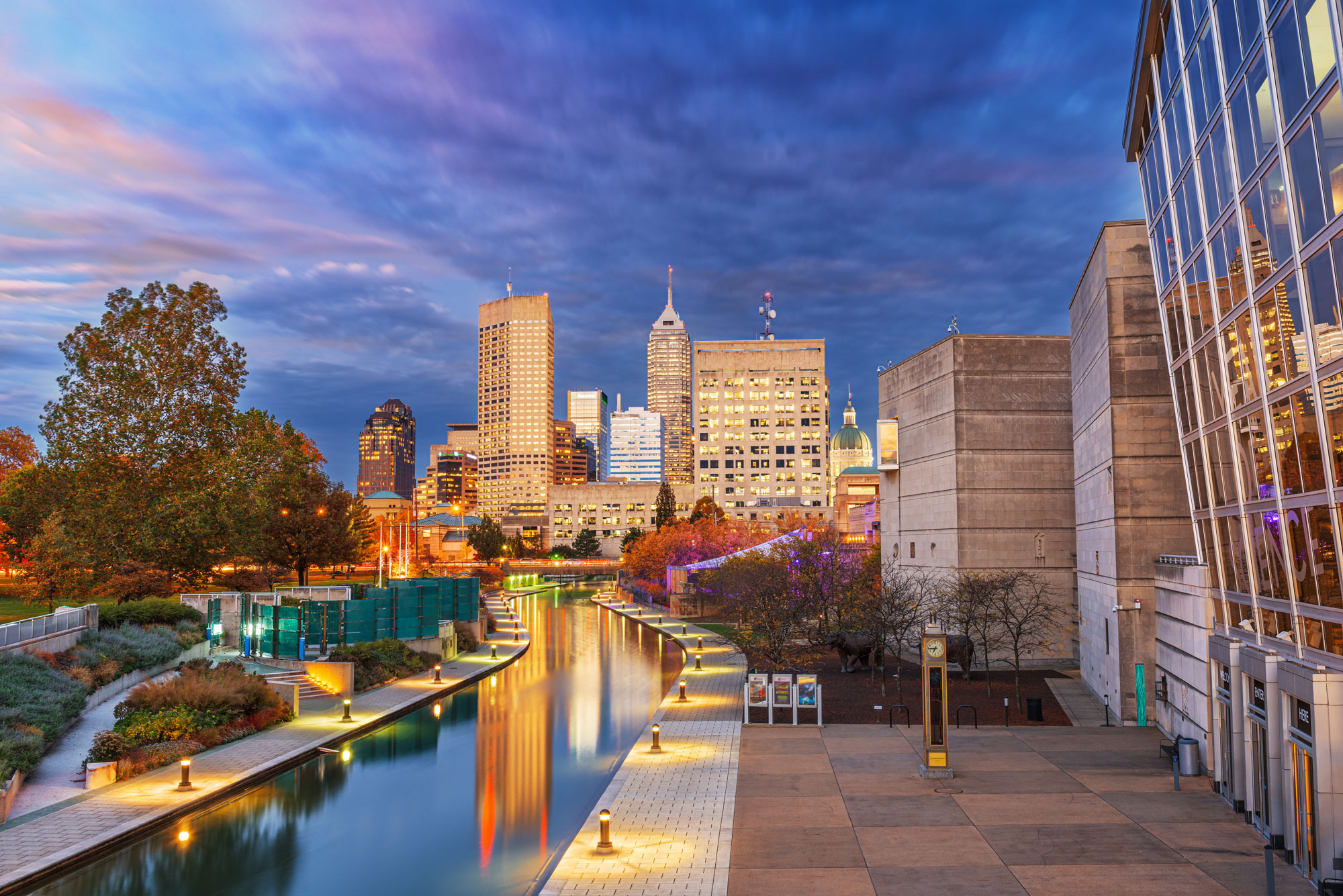 indianapolis skyline sunset