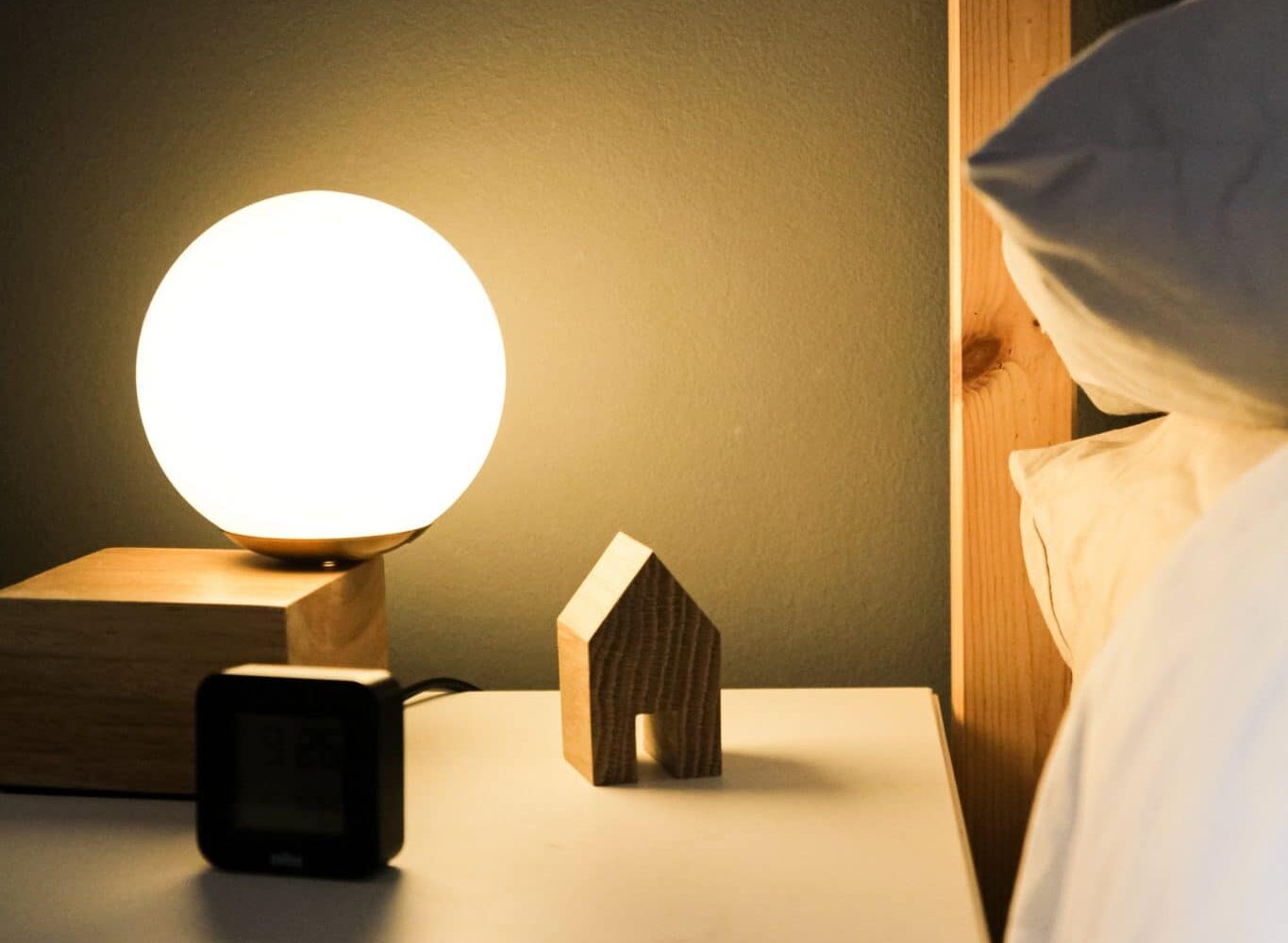 nightstand storing hearing aids