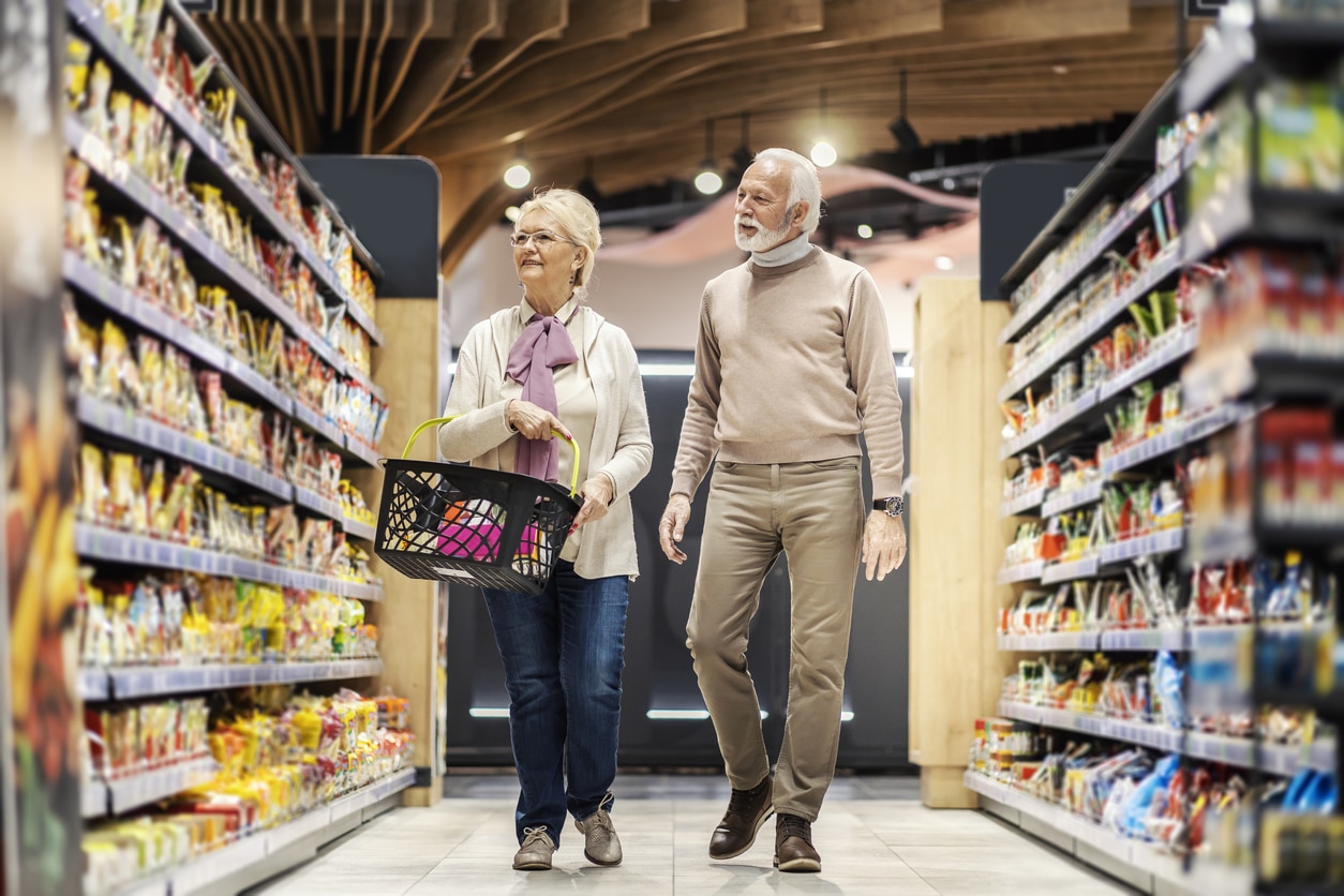 Couple grocery shops together