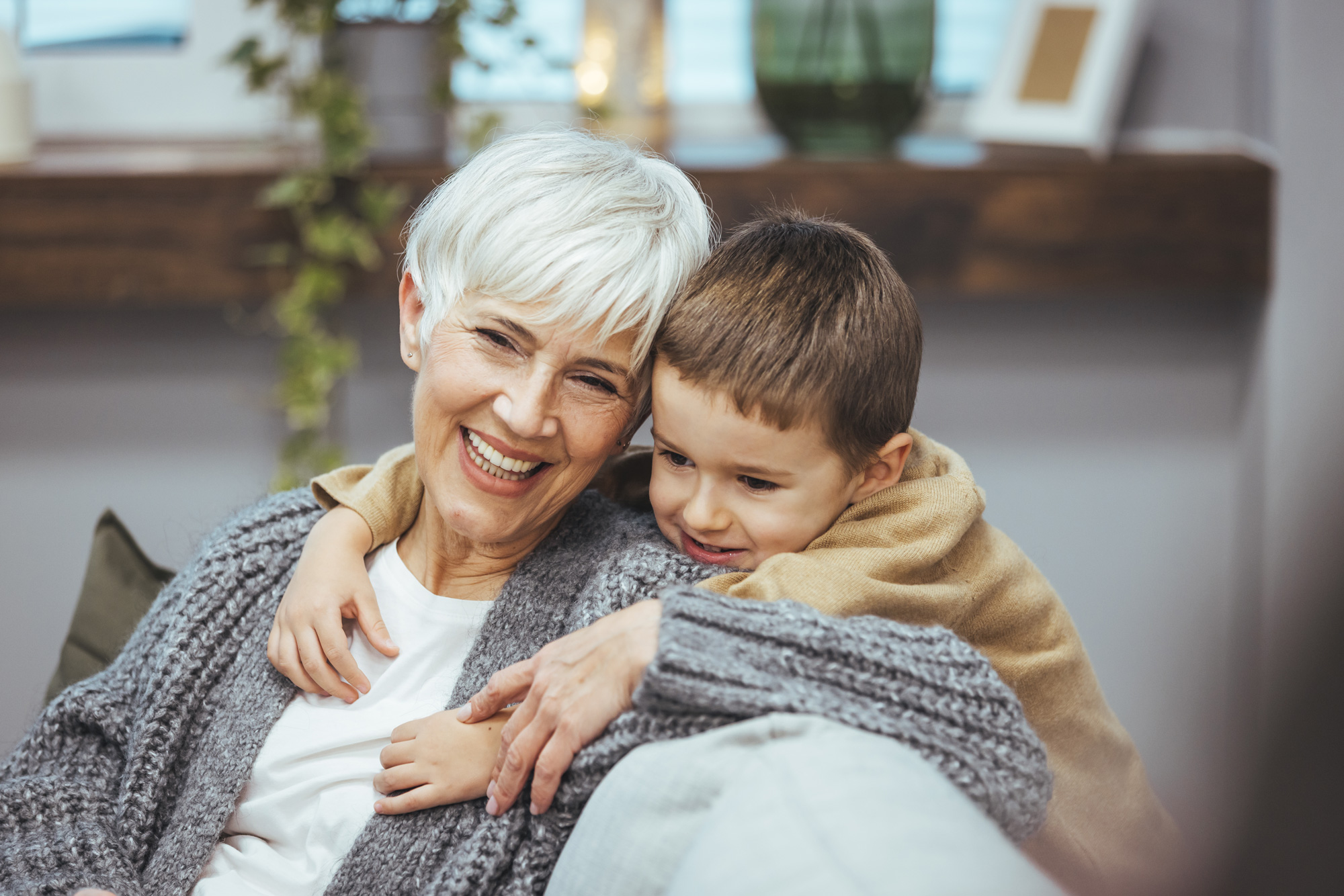 grandmother grandson laughing 2153804843