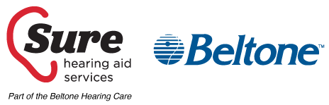logo sure hearing aids part of Beltone