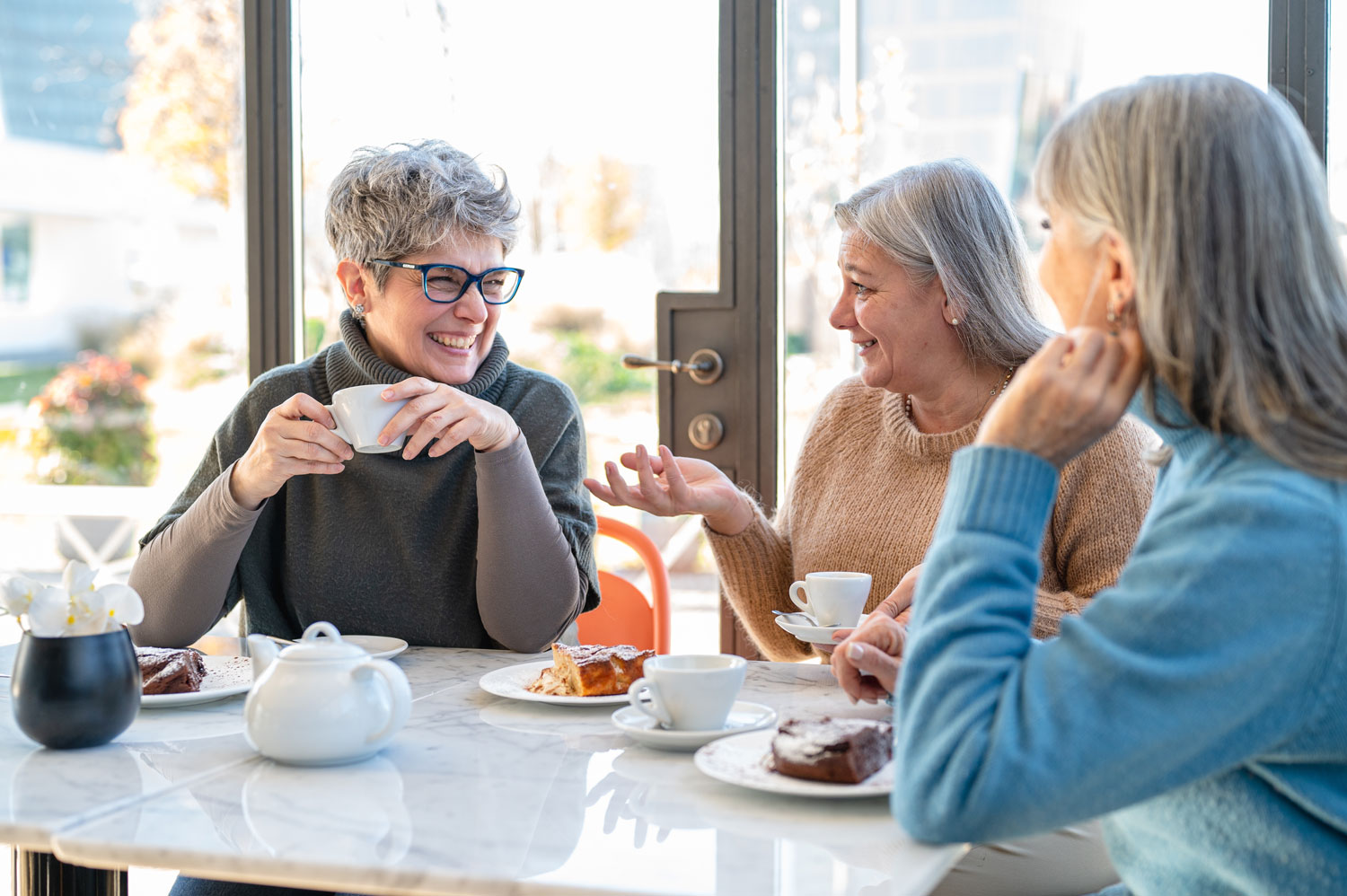 friends enjoying coffee