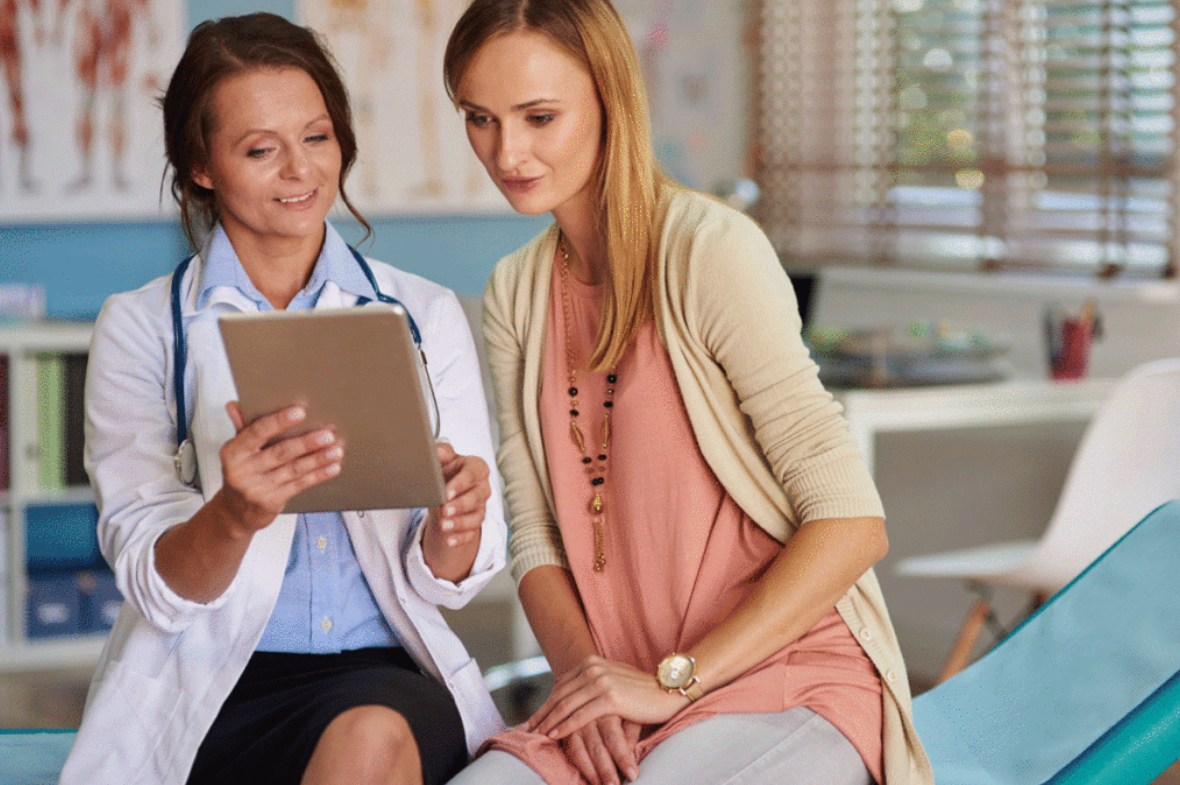 two women discussing hearing loss