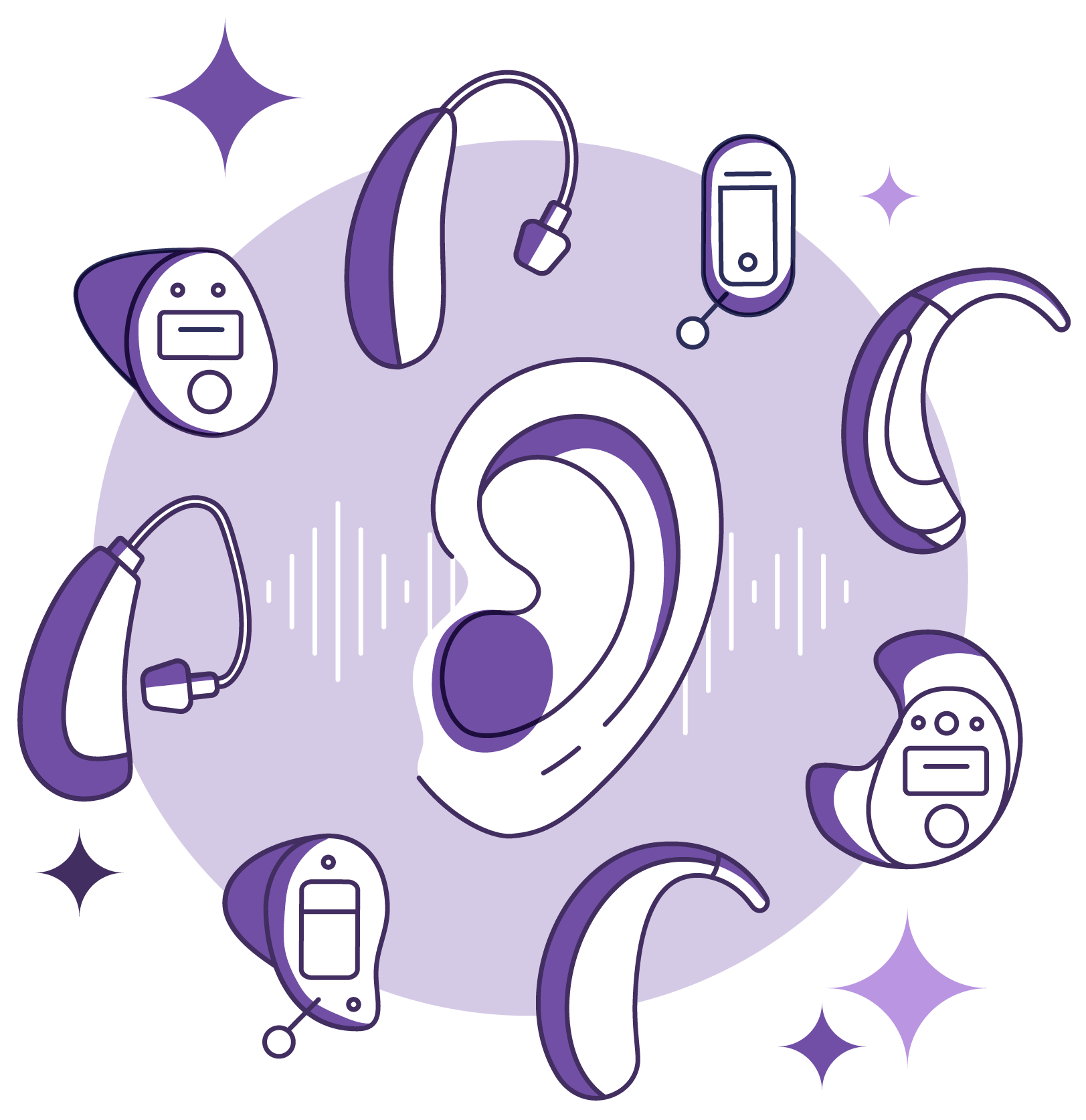 hearing aid collage