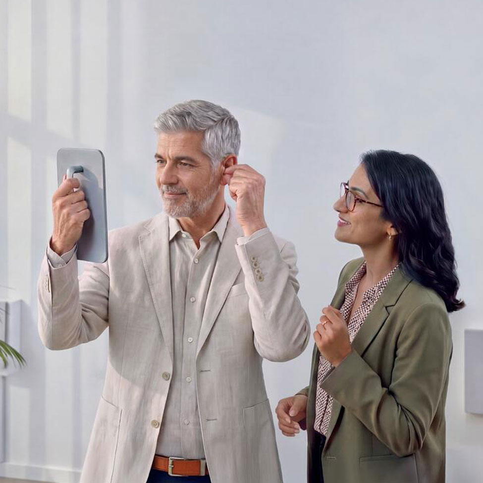 oticon reveal counselling hearing aid fitting mirror