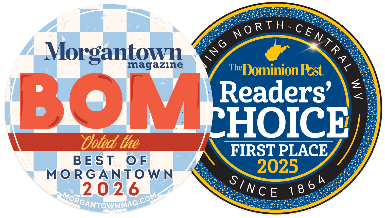 logos 2025 best of first place award 2026 morgantown magazine best of award