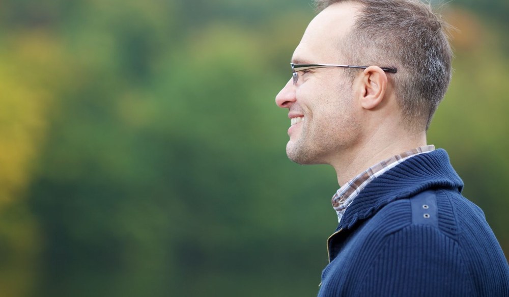 ears mature man profile outdoors