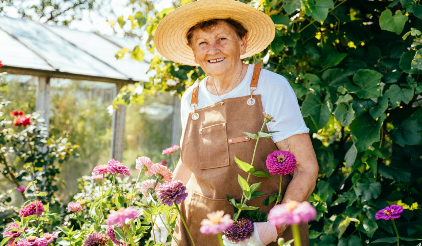Grandma enjoys gardening