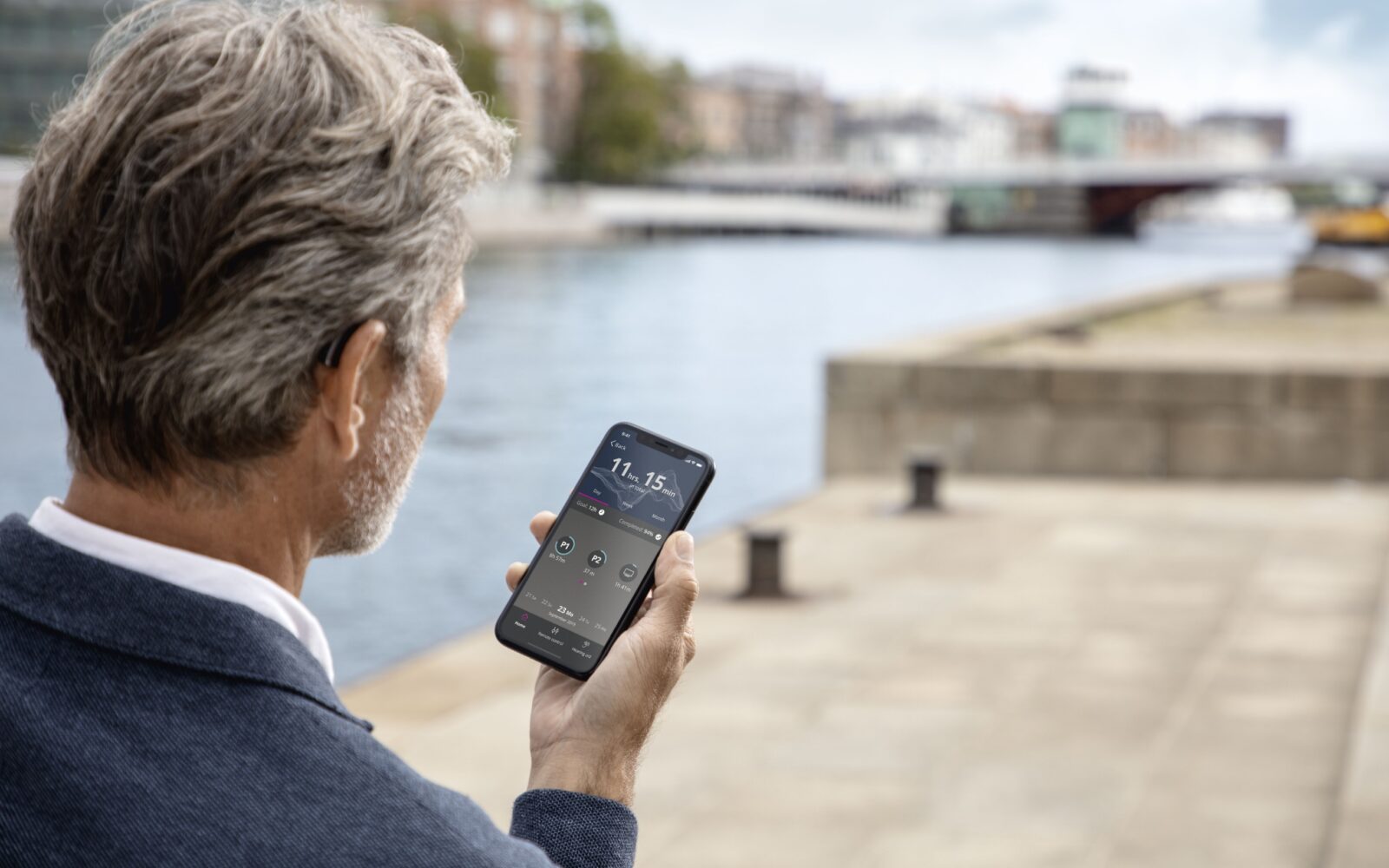 oticon phone in hand