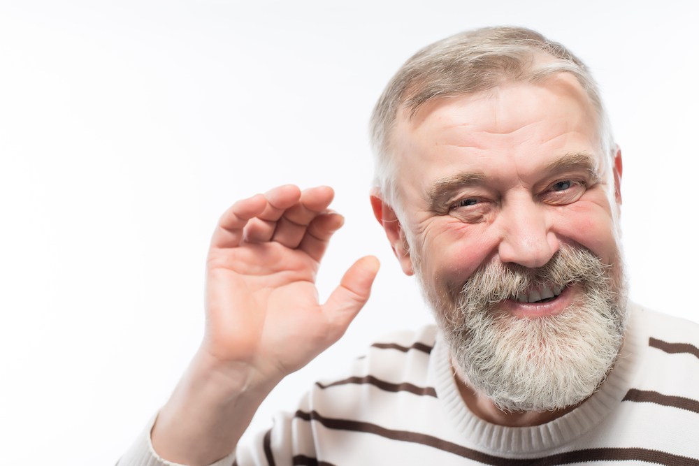 senior gentleman with hearing loss issues