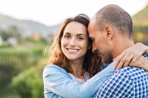 a man and woman madly in love