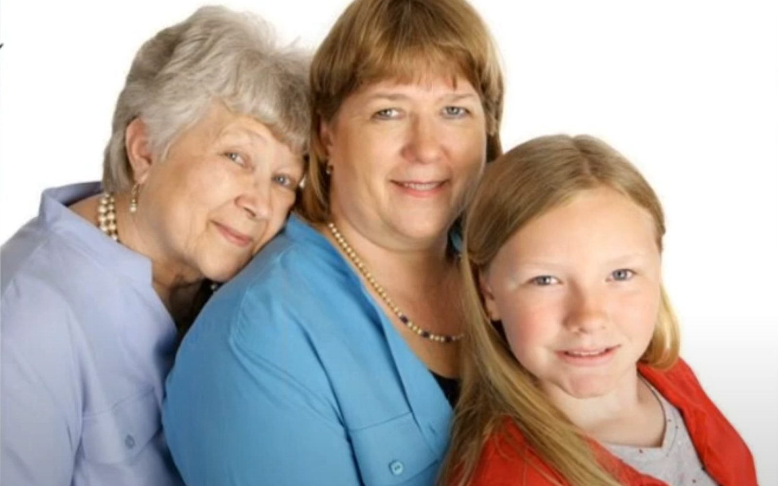 a screenshot of family with elder hearing loss from attached youtube video