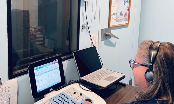 Robyn at audiometer 2025