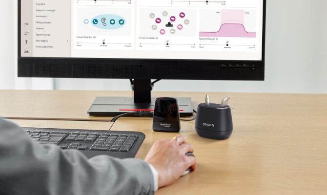 cta stacked oticon reveal lifestyle counsellingfitting hearing aid in charger