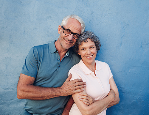 Happy couple together because of hearing aids.