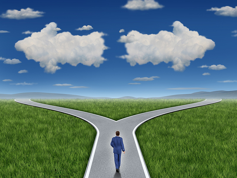 Picture of a person making a decision