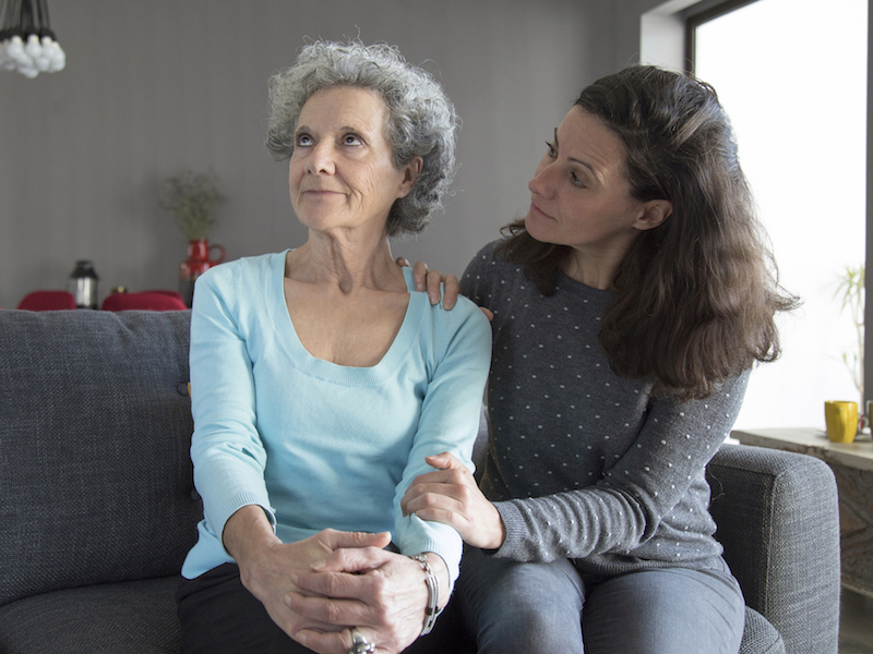 Woman stubbornly refusing to have her hearing checked even though her daughter is insisting she has hearing loss.