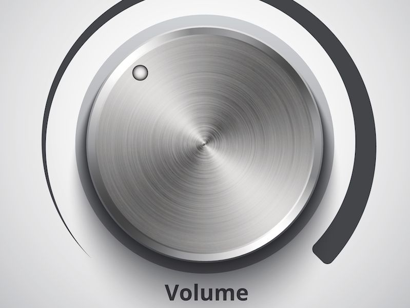 Volume knob set to a safe level that won't harm your hearing.