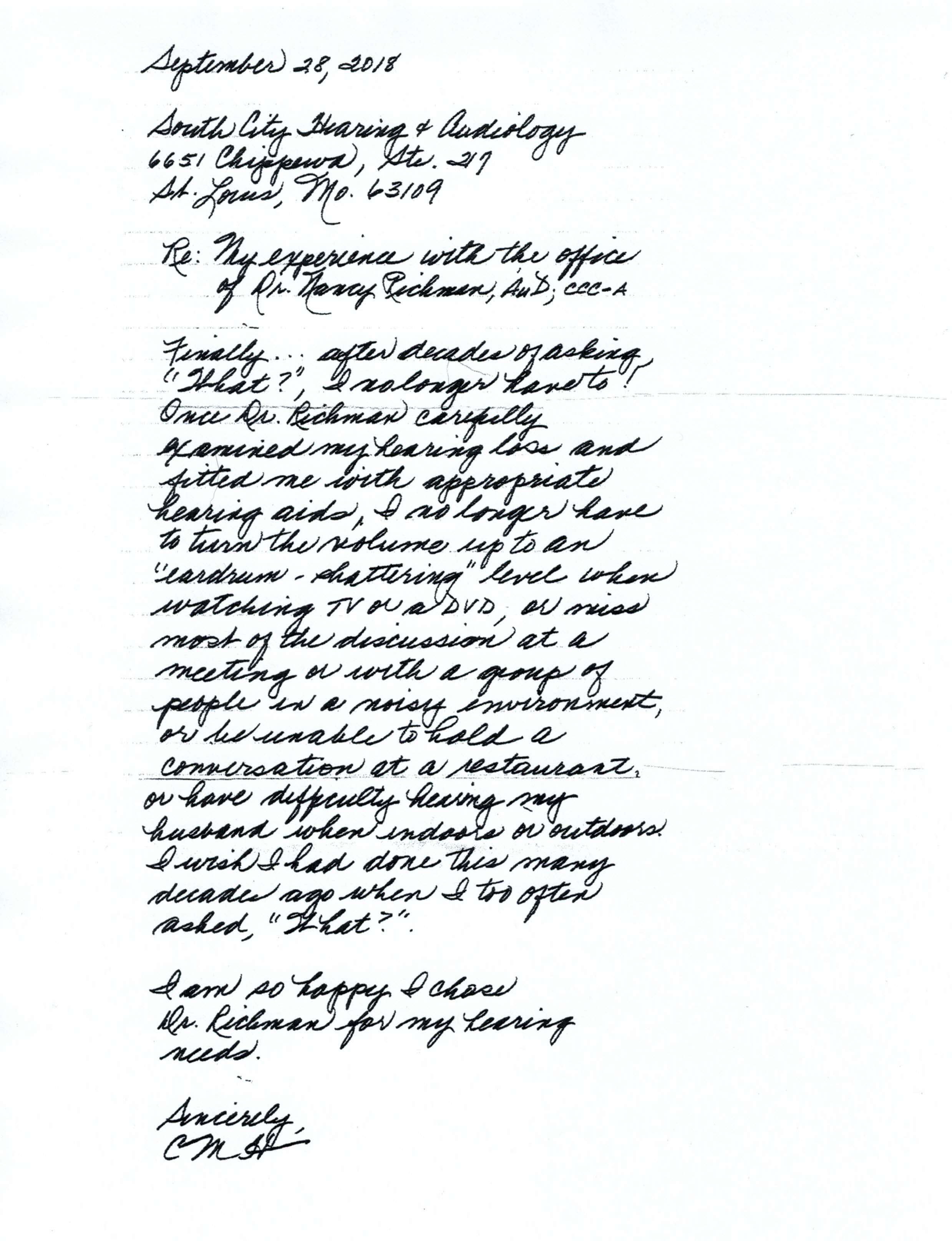 Hearing Patient Testimonial 1