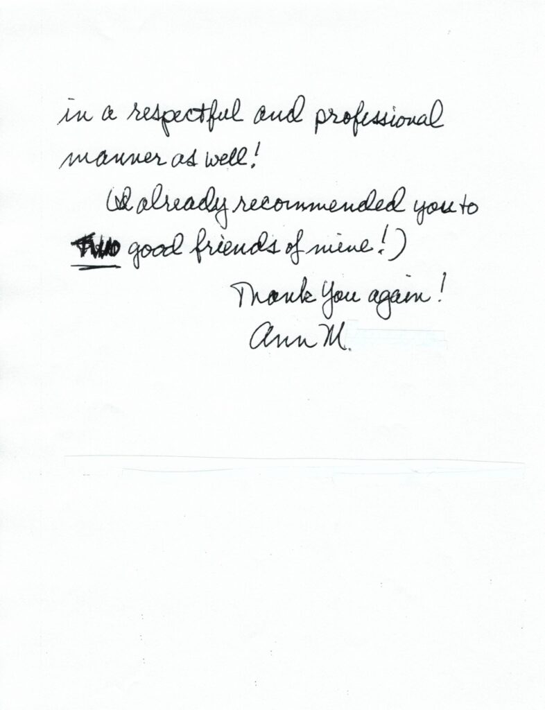A M Testimonial Page 2