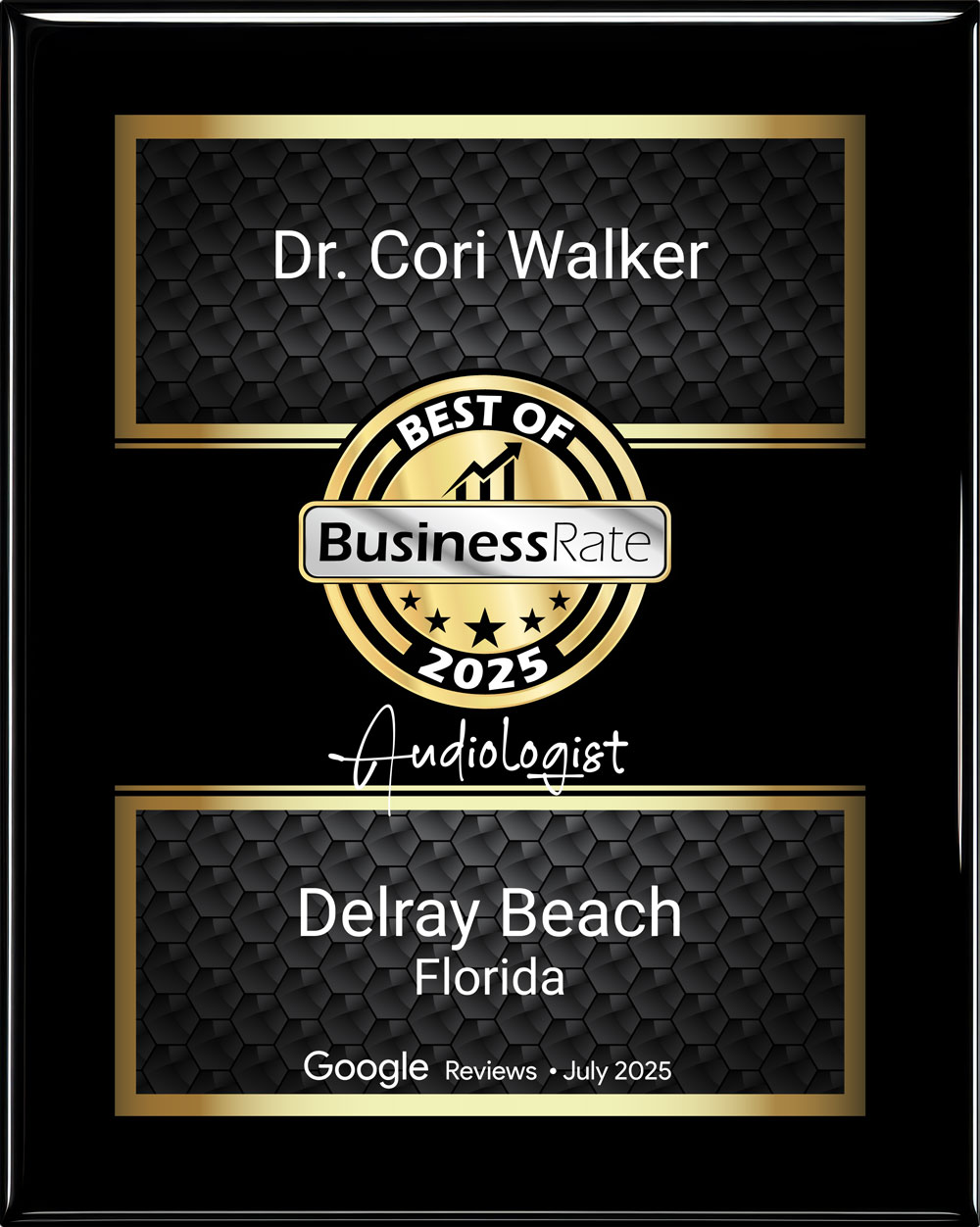 2025 dr cori walker plaque