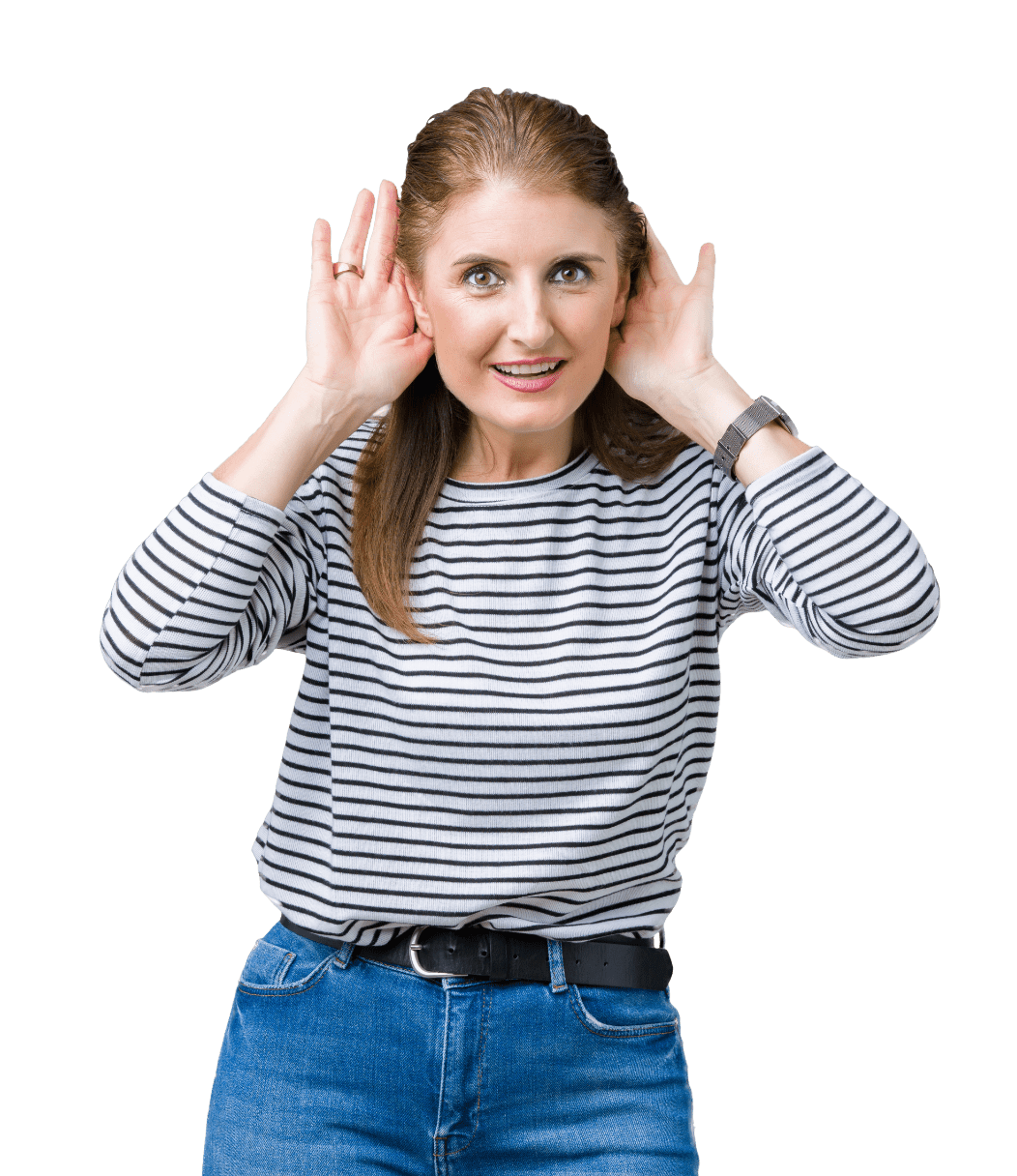woman hands on ears image woman hands on ears image