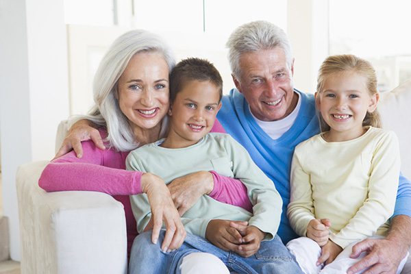 family on a couch