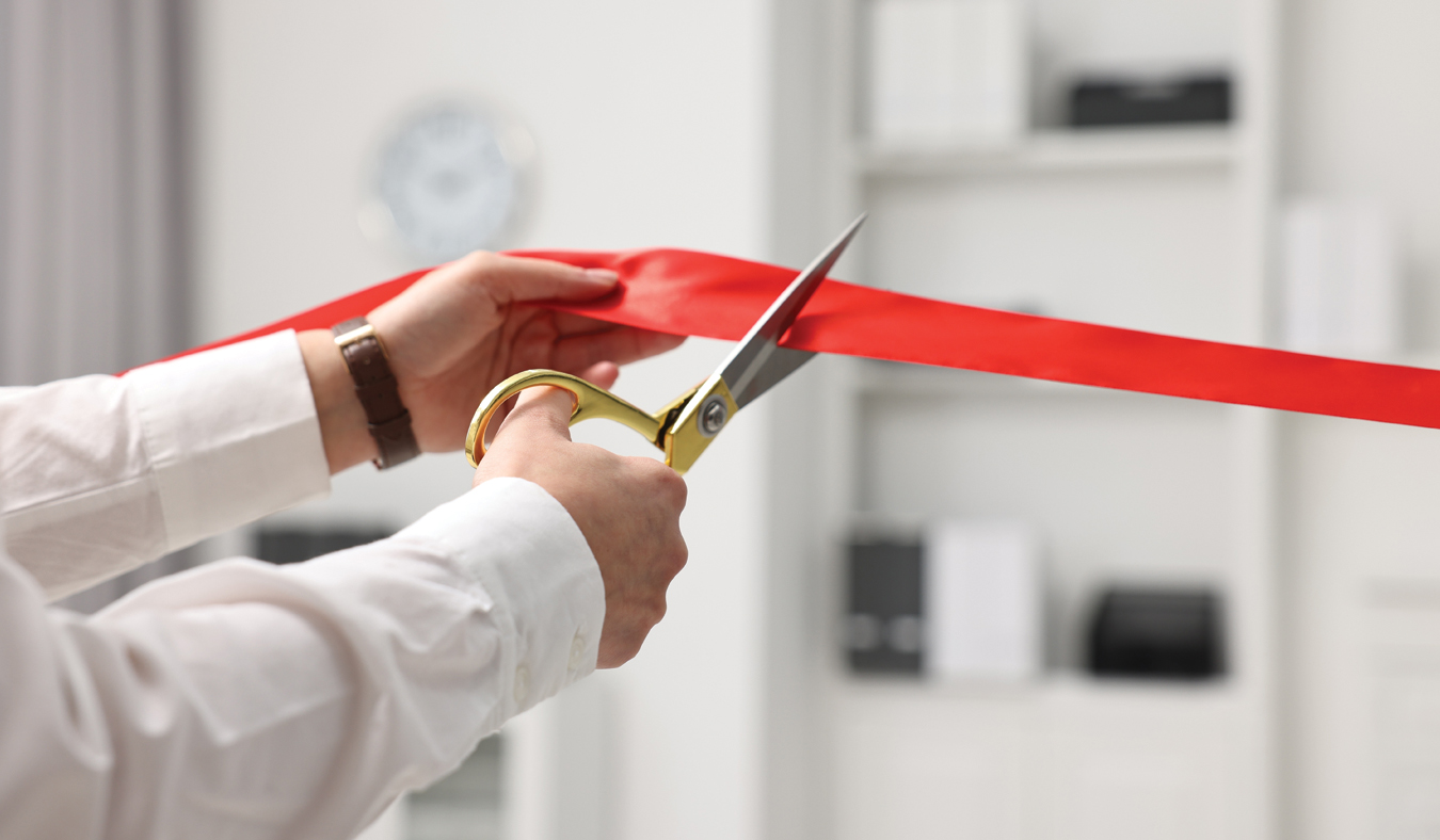 event ribbon cutting interior
