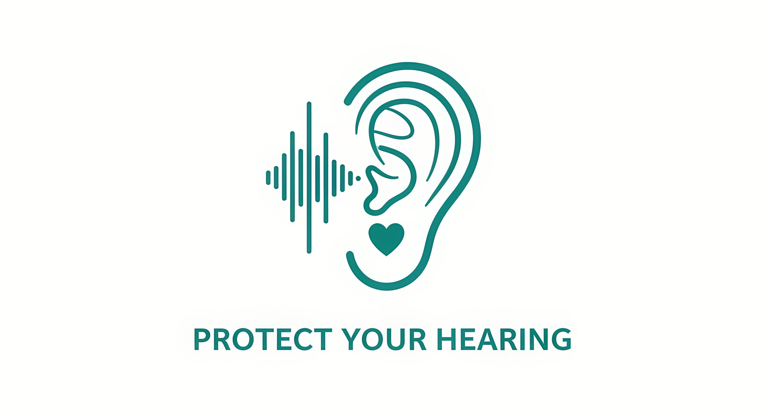 Protect your hearing concept with sound wave and ear graphic for health awareness campaigns