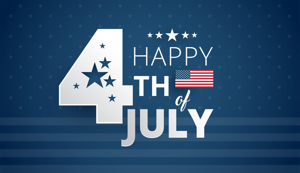 Happy 4th of July Independence Day USA blue background vector