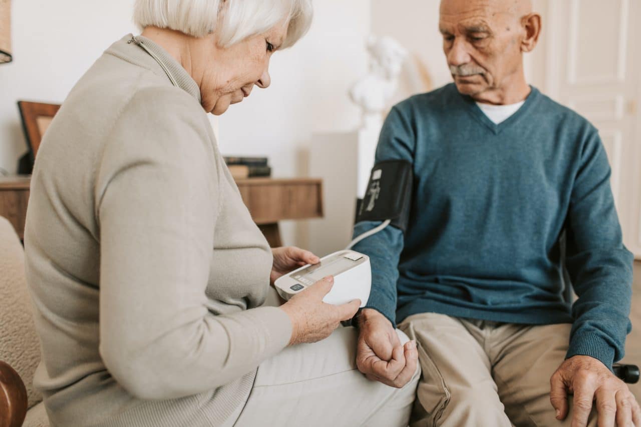 senior couple testing their hearing
